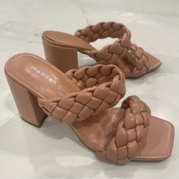 Madden Girl tan braided strappy block heels - Picture 15 of 16
